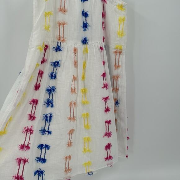 LOU & GREY Fiesta Fringe Cami Mini Dress XS Colorful White Loft Ann Taylor NWT - Picture 6 of 11